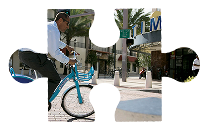 Clean Energy Man on a Bike